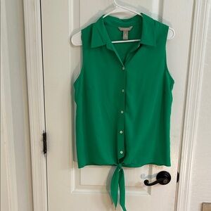 Banana Republic Vibrant Green Sleeveless Blouse size Medium